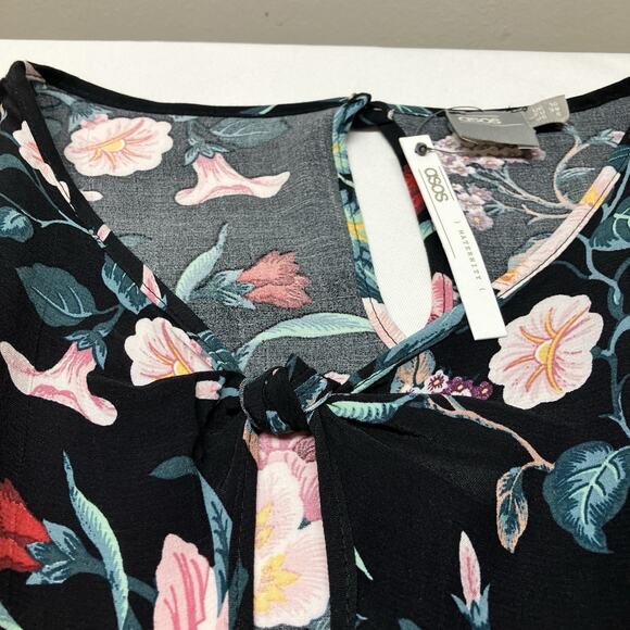 ASOS Maternity Floral Keyhole Maxi Dress Womens Size 6 Black - Picture 11 of 13